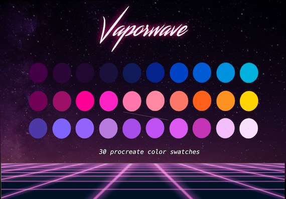 Retro Vaporwave Procreate Color Palette Color Swatches 80's Y2K iPad  Lettering, Illustration, Procreate Tool, Digital Art -  Australia
