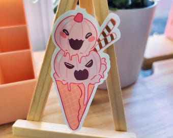 Isskrik-klistermärke - Söta skrik | Vattentätt vinylklistermärke | Kusligt sött | Spöklikt | Halloween | Kawaii pastellgoth-vibbar
