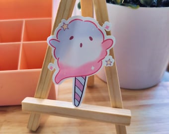 Sockervaddsklistermärke med spöke - söta skrik | Vattentätt vinylklistermärke | Kusligt sött | Spöklikt | Halloween | Kawaii pastellgoth-vibbar