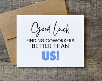 Funny Coworker Goodbye Card: New Job, Leaving Gift