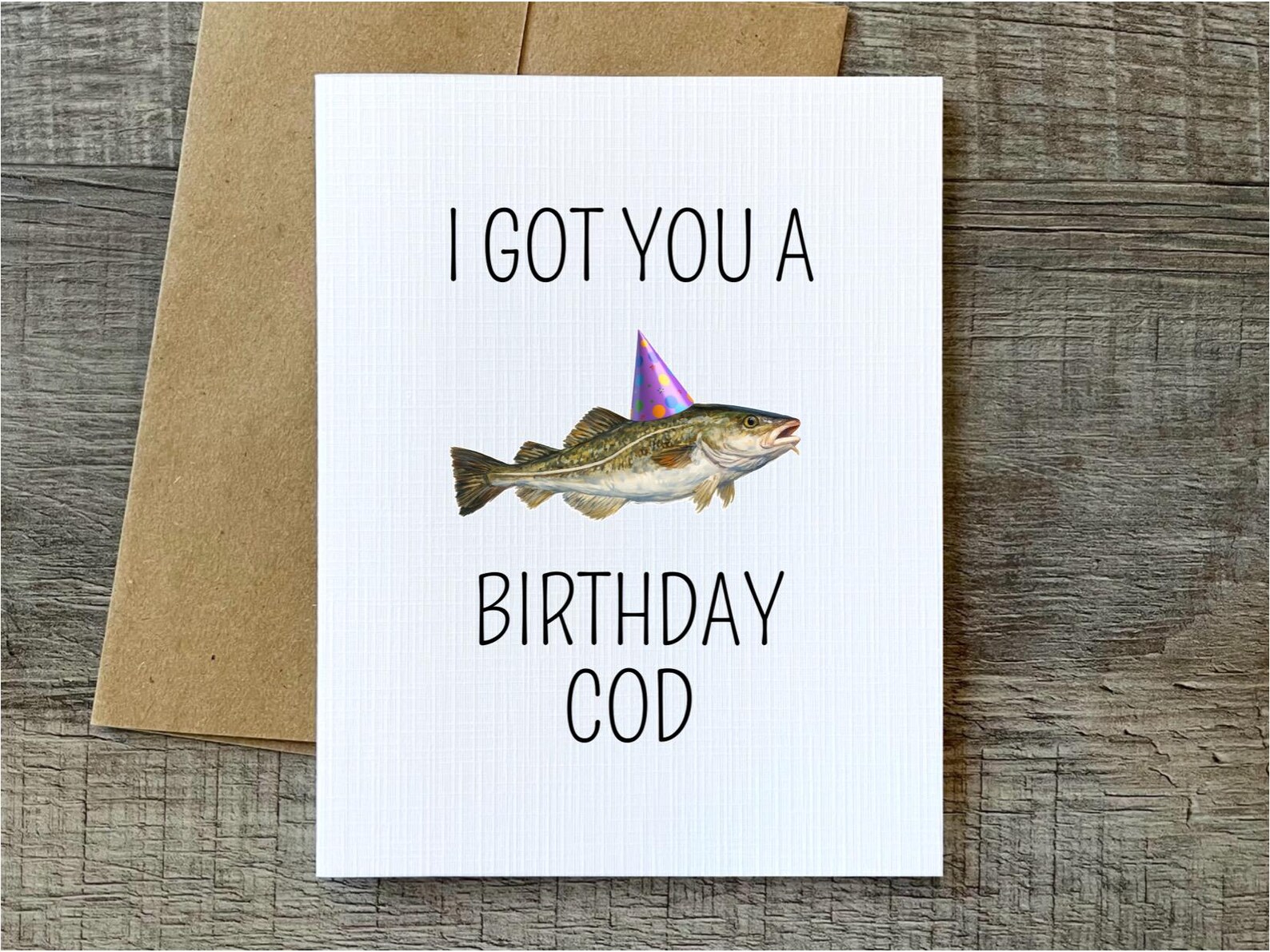 Funny Birthday Card: I Got You a Birthday Cod, Pun, Dad Joke - Etsy
