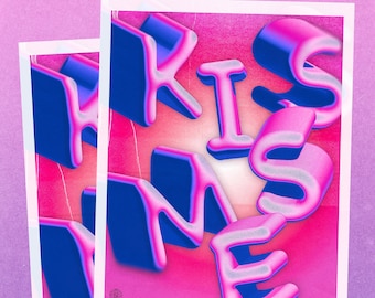Art Print - Pink Kiss Me Miss Me