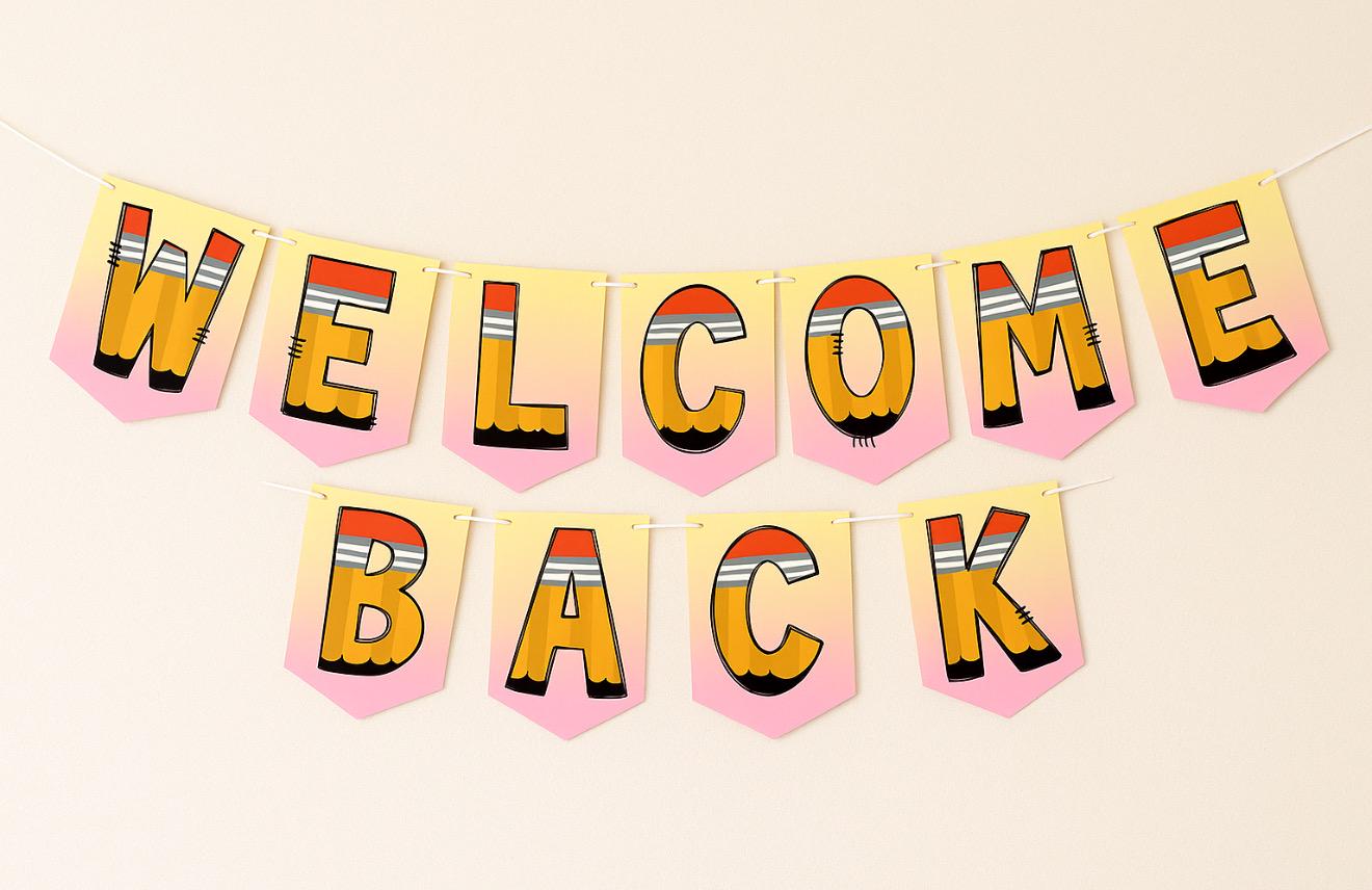 Welcome Back Banner – Pencil Theme | Printable Back to School Sign | Classroom Decor | Instant Download