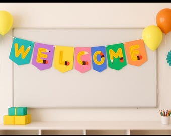 Welcome  Banner – Pencil Theme | Printable Back to School Sign | Classroom Decor | Instant Download