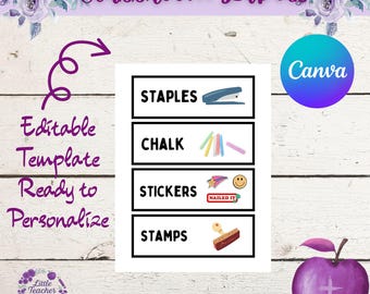 Printable Classroom Supply Labels| Digital Download| Classroom Organization