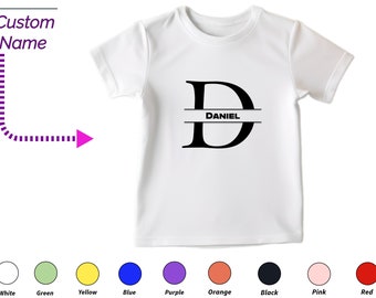 Aangepaste kindertshirt cadeau voor peuterjongens - gepersonaliseerde initialen D Tee, aangepaste naam voor peuter babykleding aangepaste rompertjes verjaardagscadeau