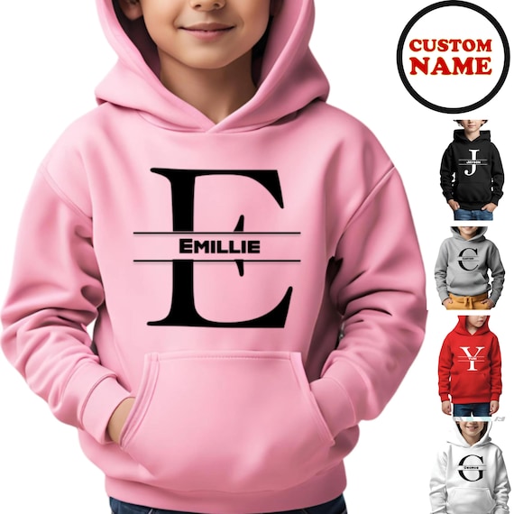 Personalized Autumn Hoodie for Toddler Girls: Custom Initial E
