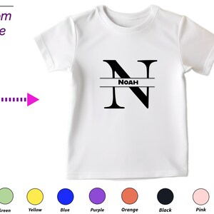 Custom Kids Tshirt Gift for Toddler Boys Custom your Initials N On Shirt Gift for Toddler Birthday and Christmas Shirt Gift For Kids