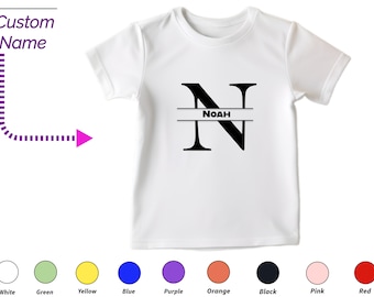 Benutzerdefinierte Kinder Tshirt Geschenk für Kleinkind Jungen - personalisierte Initialen N T-Shirt, benutzerdefinierter Name für Kleinkind-Baby-Kleidung benutzerdefinierte Onesies Geschenk für Kinder
