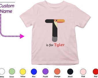 T-shirt personnalisé pour fille avec nom personnalisé - T-shirt avec initiales personnalisées, nom personnalisé pour tout-petit, vêtements de bébé, cadeau grenouillère personnalisé pour enfant