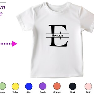 Personalized Kids Tshirt Gift For Toddler Girls - Custom Initials E On Shirt Gift for Toddler Baby Clothing Custom Baby Boy Birthday Gift
