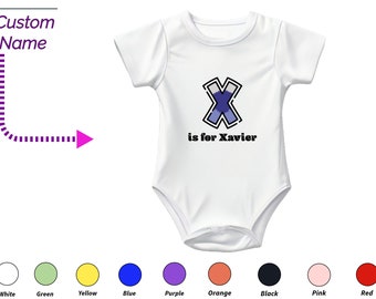 Personalized Onesie Baby Gift Custom Name - Custom Letter X Tee, Custom Name For Toddler Baby Girl Clothing, Custom Baby Gift For Kids