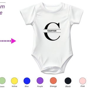 Body personalizado para bebé, regalo con nombre personalizado, camiseta con letra C personalizada, nombre personalizado para ropa de bebé, regalos de Navidad para bebé