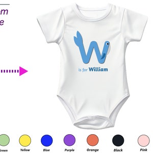 Macacões personalizados para presente de bebê Personalize sua letra W Nome personalizado para roupas de bebê Presentes de Natal para bebê