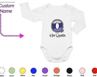 Personalized Onesie Baby Gift Custom Name - Custom Letter Q Onesie, Custom Name For Toddler Baby Clothing Custom Baby Gift For Kids