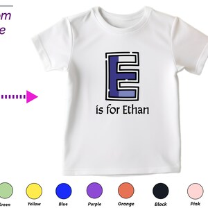 Camiseta infantil personalizada, presente para meninas pequenas - personalize iniciais e na camisa, presente para crianças pequenas, roupas de bebê, presente para crianças