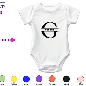 Body personalizado, regalo de bebé, nombre personalizado, letra G personalizada, nombre personalizado para ropa de bebé, camisa personalizada, regalo para niños
