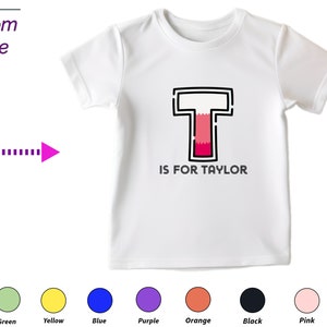 Personalisierte Kinder Tshirt Geschenk für Kleinkind Mädchen - Benutzerdefinierte Initialen T On Shirt Geschenk für Kleinkind-Baby-Kleidung, Baby-Shirt für Kinder