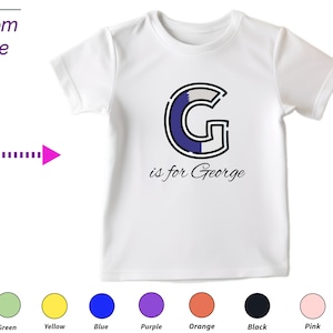Regalo personalizado de camiseta para niños para niñas pequeñas - Iniciales personalizadas G en la camisa regalo para niños pequeños ropa de niña camisa de bebé para niños