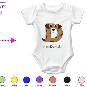 Body personalizados para presente de bebê, personalizado com sua letra D, nome personalizado para roupas de bebê, presentes de Natal para bebês
