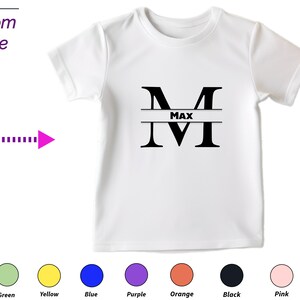 Custom Kids Tshirt Gift for Toddler Boys Custom your Initials M on T-shirt for Perfect Kids Birthday and Christmas Clothing Gift for Kids