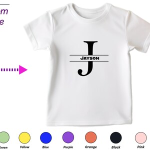 Camiseta infantil personalizada, presente para meninos e meninas, presente personalizado com suas iniciais j em camisa para crianças, aniversário e natal