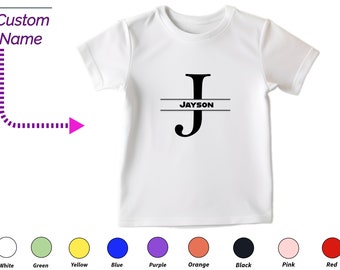 Custom Kids Tshirt Gift for Toddler Boys - Personalized Initials J Tee, Custom Name For Toddler Baby Clothing Custom Onesies Gift For Kids