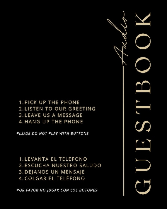 Bilingual Audio Guestbook Sign: Spanish and English (printable)