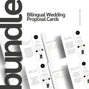 Wedding Proposal Cards Set for Padrinos de Boda | Lazo, Anillos, Arras, Ramo, Cojines, Biblia y Rosario, Velacion |Editable Bilingual Bundle