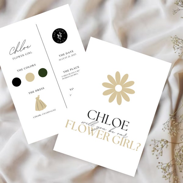 Flower Girl Proposal Card | Printable Flower Girl Card | Flower Girl Invitation | Will You Be My Flower Girl card | DIY Flower Girl Card