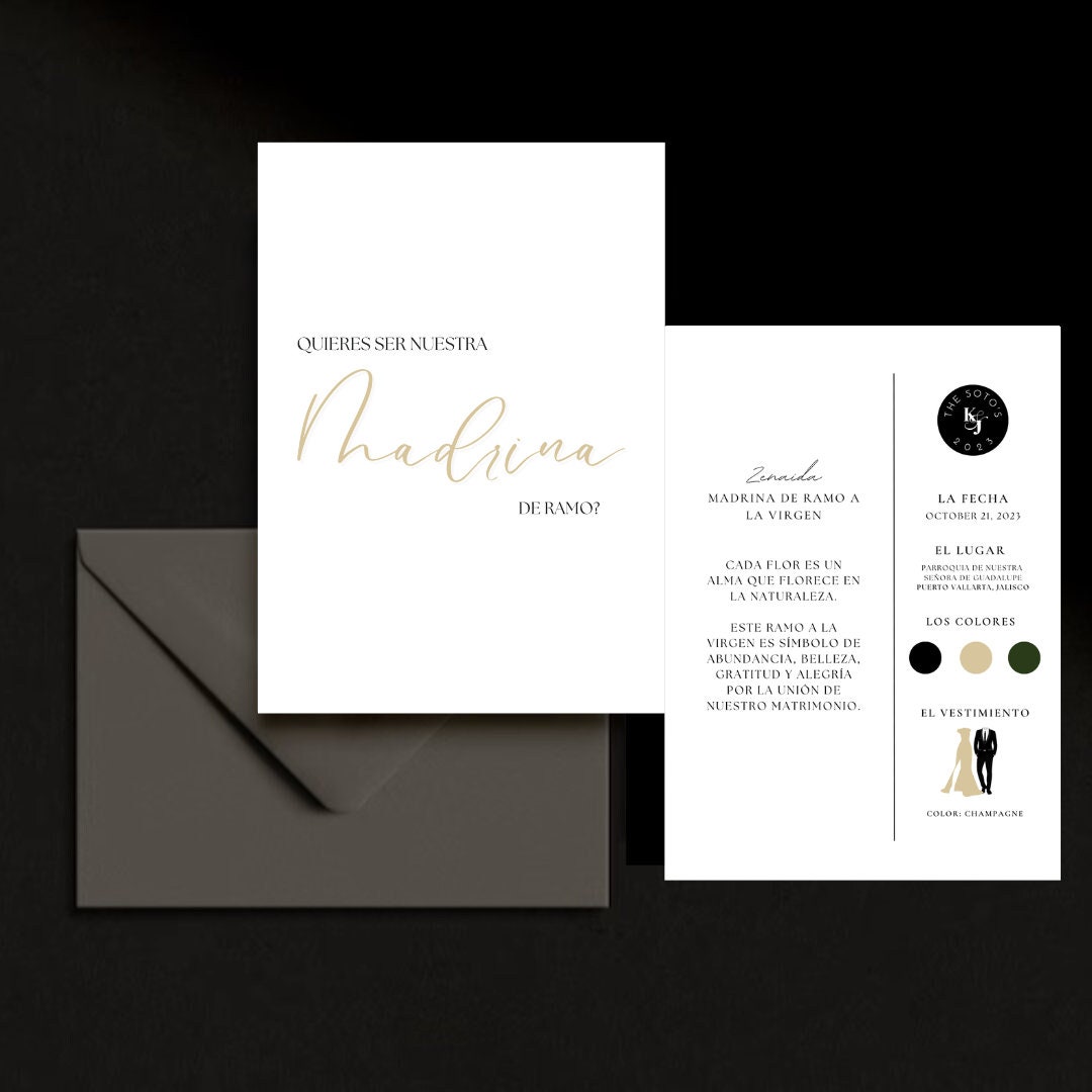 Plantilla Madrina de Ramo Española: Personalizable y lista para