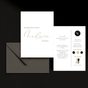 Madrina de Ramo: modello spagnolo e inglese / Carta Madrina de Ramo stampabile bilingue / Padrinos De Boda / Partecipazione di matrimonio cattolico