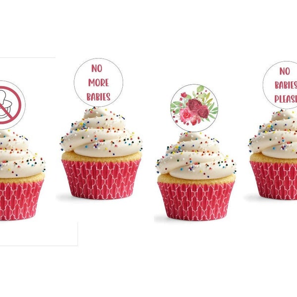Tubes tied or hysterectomy printable cupcake toppers
