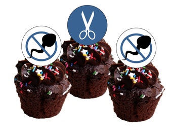 Vasectomy party cupcake toppers