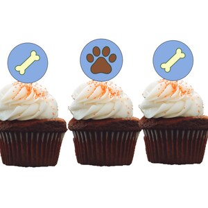Dog birthday party cupcake topper printable decor