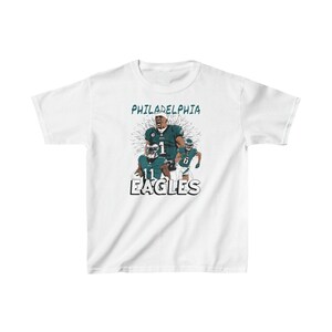 Kids Philadelphia Eagles Comic Style Shirt, NFL, Jalen Hurts, AJ Brown, Devonta Smith, Philly Eagles, Superbowl Football