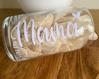 Mama personalized iced coffee cup, custom beer can glass cup