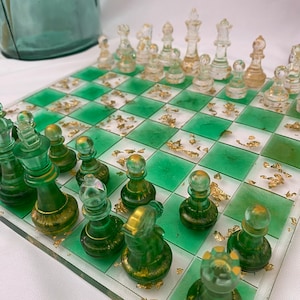 Customizable epoxy resin chessboard board game