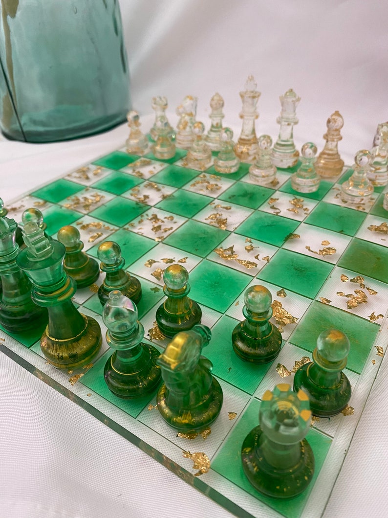 Customizable Epoxy Resin Chess Board Board Game Etsy