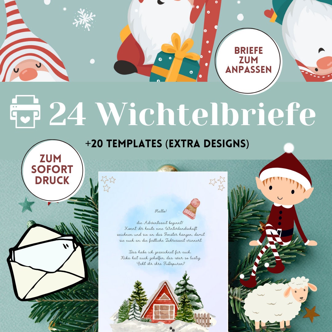 Wichtel Ideen 24 BRIEFE 44 Designs zum Ausdrucken - Etsy.de