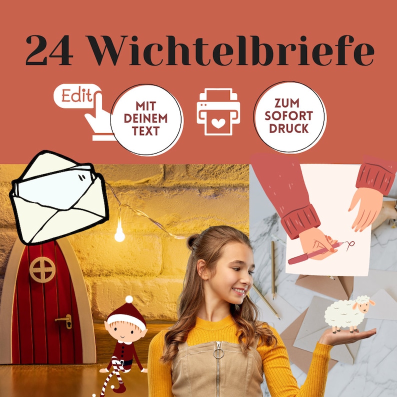 Weihnachtswichtel BRIEFE 24 Vorlagen zum Ausdrucken - Etsy.de