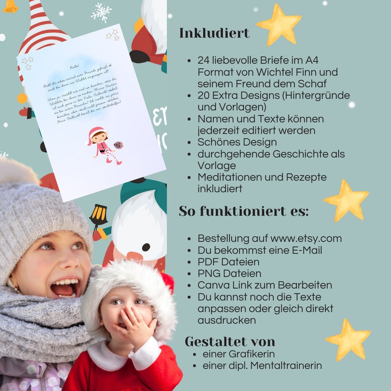 44 Wichtel Designs 24 BRIEFE 20 Designs zum Ausdrucken schnell und