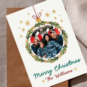 Happy Little Wreath Christmas Card | Fun and Happy | Bright | Traditional Christmas