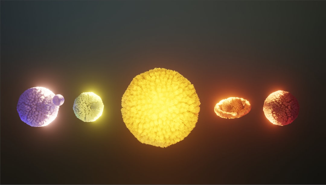 Fuzzy Solar System - A Digital Art - Etsy