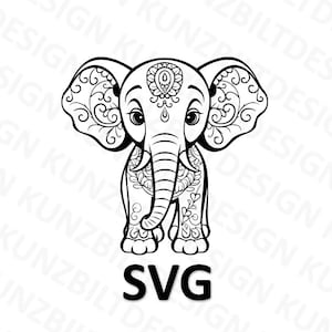 Cute Elephant Download, SVG Elephant, Cute animal, Cutting file