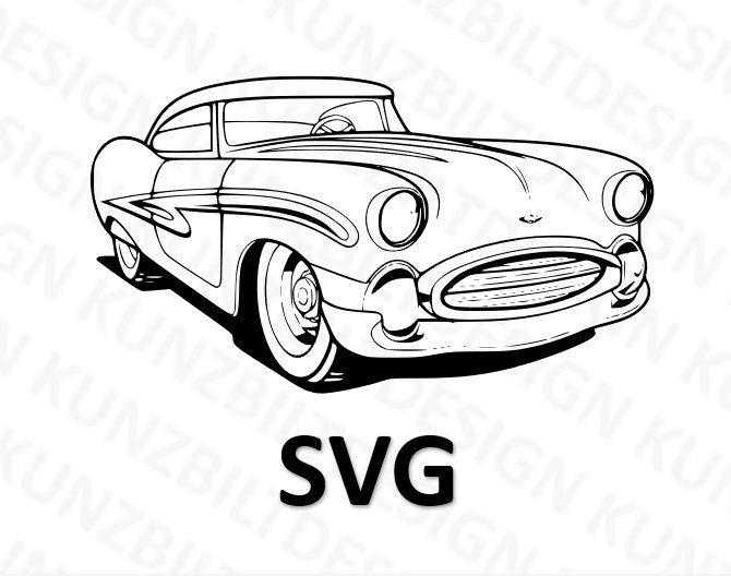 Cartoon Style SVG Car SVG Car Black and White Car Old Style - Etsy