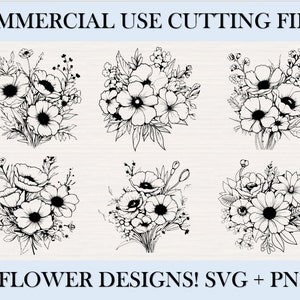 Wildflowers SVG, Floral svg, Wild flower svg, flower bundle svg, cricut and silhouette, Instant Download