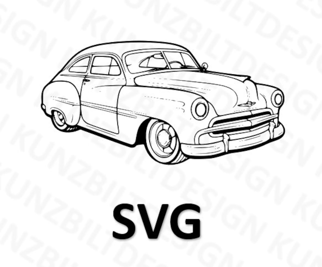 Cartoon Style SVG Car SVG Car Black and White Car Old Style - Etsy