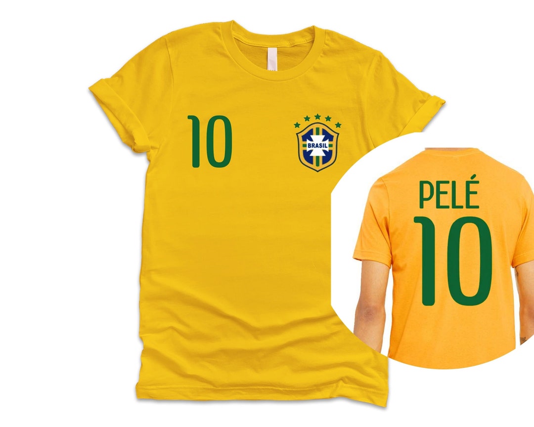 Pele Shirt Brésil 10 Brasil Soccer Football Tee T-Shirt Jaune - Etsy France