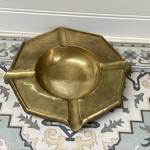 Faux bamboo brass incense tray, Hollywood Regency, Chinoiserie, brass bamboo tray, brass bamboo ash tray, incense holder, brass bamboo